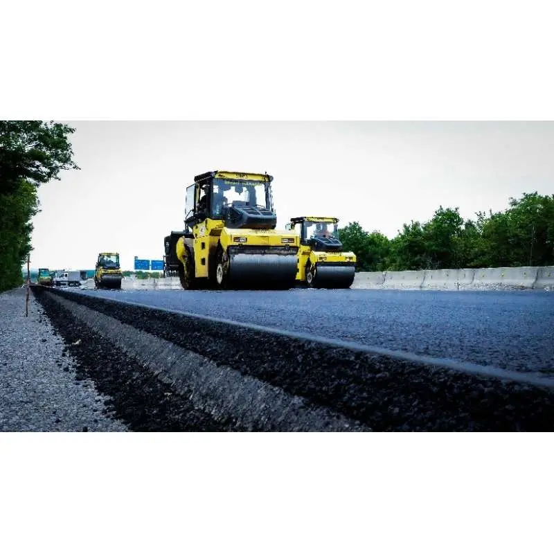 Asfalt yol inşaatı — silindir sıkıştırma ekipmanı